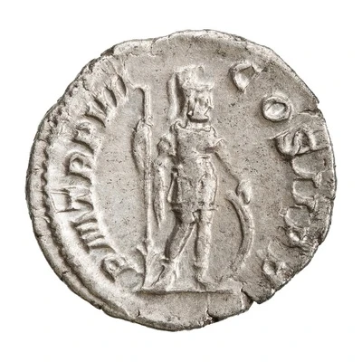 Denarius - Severus Alexander P M TR P VII COS II P P; Mars back