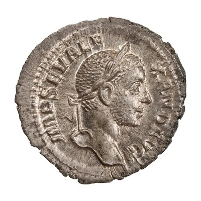 Denarius - Severus Alexander P M TR P VIIII COS III P P; Sol front