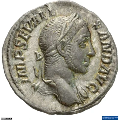 Denarius - Severus Alexander P M TR P VIIII COS III P P; Sol front