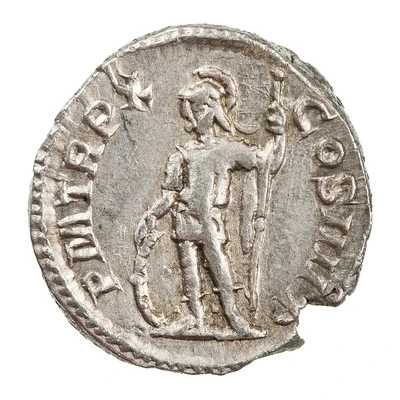 Denarius - Severus Alexander P M TR P X COS III P P; Mars back