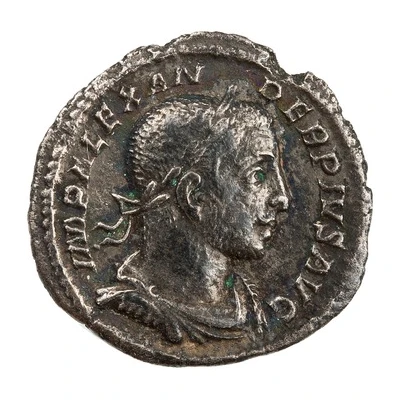 Denarius - Severus Alexander P M TR P XI COS III P P; Sol front