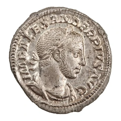 Denarius - Severus Alexander P M TR P XI COS III P P; Sol front