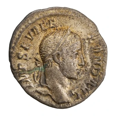 Denarius - Severus Alexander VIRTVS AVG; Romulus front