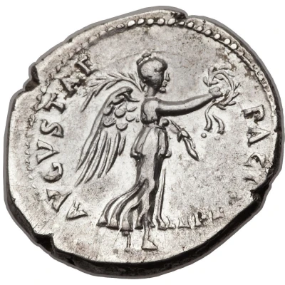 Denarius - Titus PACI AVGVSTAE; Victory back