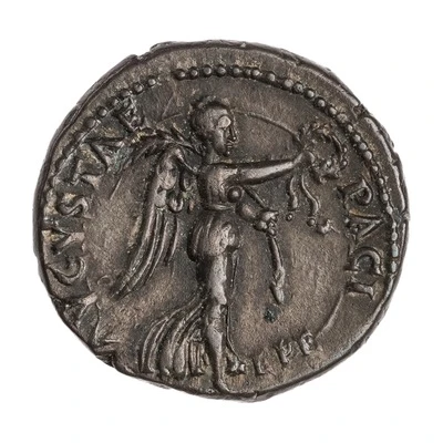 Denarius - Titus PACI AVGVSTAE; Victory back