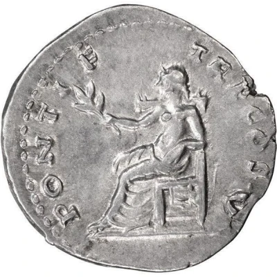 Denarius - Titus PONTIF TR P COS V; Pax back