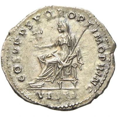 Denarius - Trajan COS V P P S P Q R OPTIMO PRINC VESTA; Vesta back