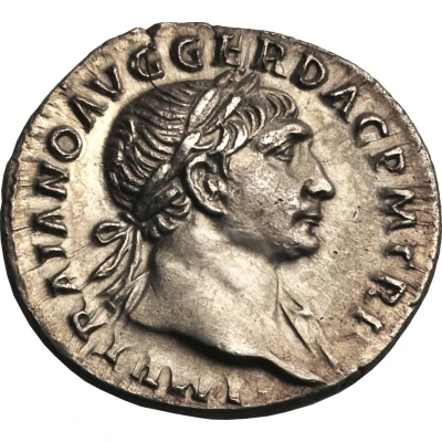 Denarius - Trajan COS V P P S P Q R OPTIMO PRINC; Victory front