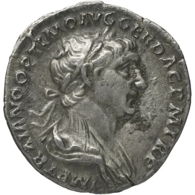 Denarius - Trajan COS VI P P S P Q R FORT RED; Fortuna front