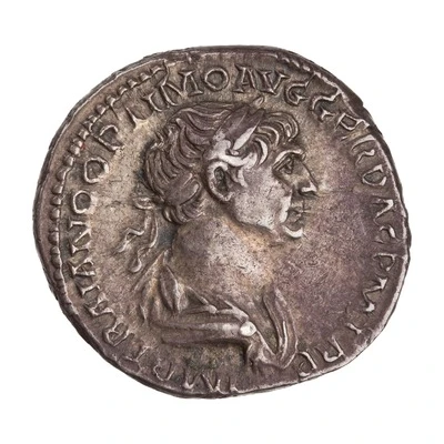 Denarius - Trajan COS VI P P S P Q R; Genius front