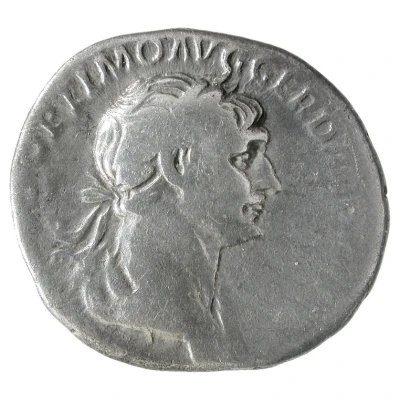 Denarius - Trajan COS VI P P S P Q R; Mars front