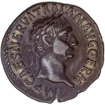 Denarius - Trajan P M TR P COS II P P; Germania front