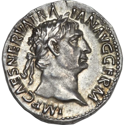 Denarius - Trajan P M TR P COS II P P; Vesta front