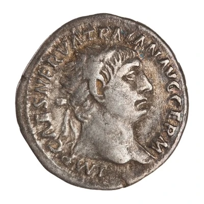 Denarius - Trajan P M TR P COS III P P; Victory front