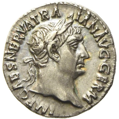 Denarius - Trajan P M TR P COS IIII P P; Victory front