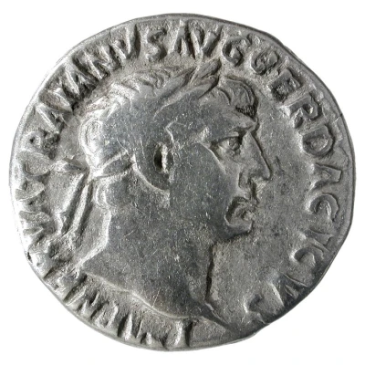 Denarius - Trajan P M TR P COS V P P; Mars front