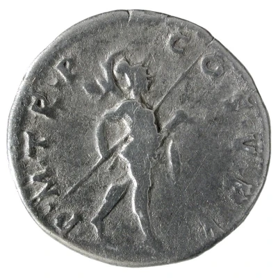 Denarius - Trajan P M TR P COS V P P; Mars back