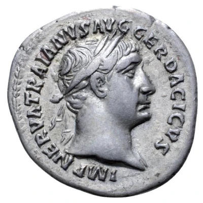 Denarius - Trajan P M TR P COS V P P; Victory front