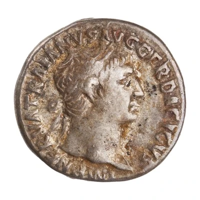 Denarius - Trajan P M TR P COS V P P; Victory front
