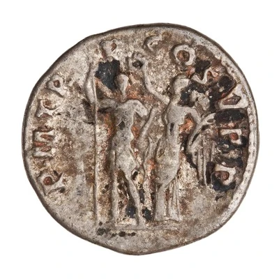Denarius - Trajan P M TR P COS V P P; Victory back