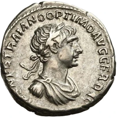 Denarius - Trajan P M TR P COS VI P P S P Q R FORT RED front