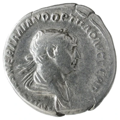 Denarius - Trajan P M TR P COS VI P P S P Q R; Genius front