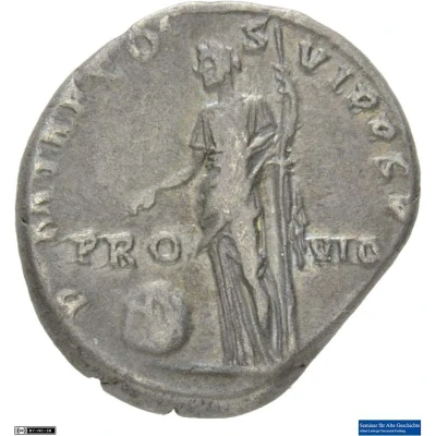 Denarius - Trajan P M TR P COS VI P P S P Q R PROVID; Providentia back