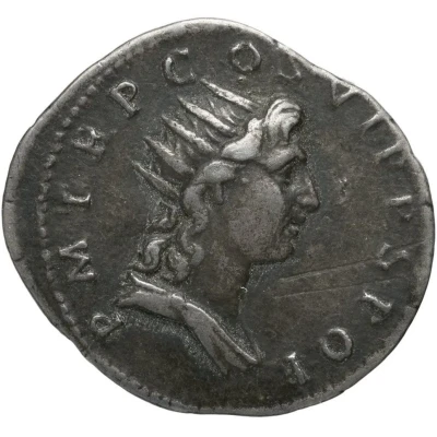 Denarius - Trajan P M TR P COS VI P P S P Q R; Sol back