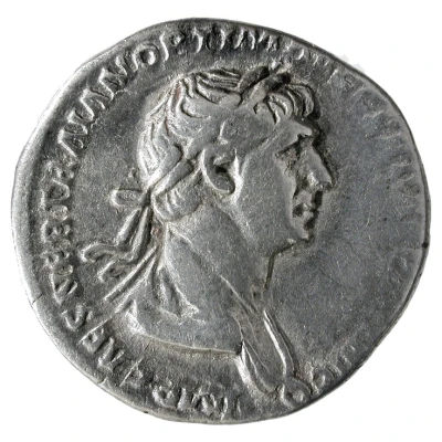 Denarius - Trajan P M TR P COS VI P P S P Q R; Sol front