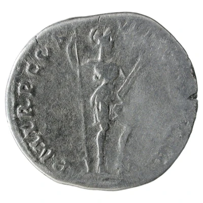 Denarius - Trajan P M TR P COS VI P P S P Q R; Virtus back