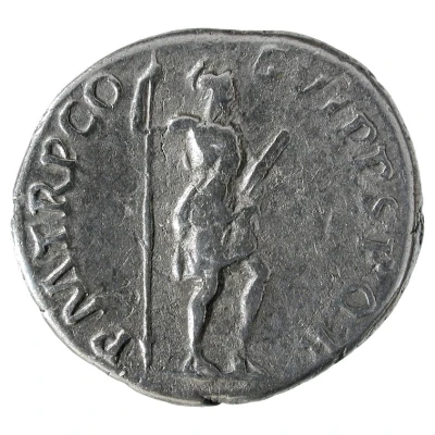 Denarius - Trajan P M TR P COS VI P P S P Q R; Virtus back