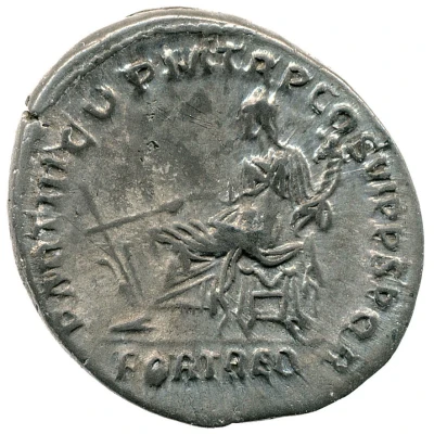 Denarius - Trajan PARTHICO P M TR P COS VI P P S P Q R FORT RED; Fortuna back