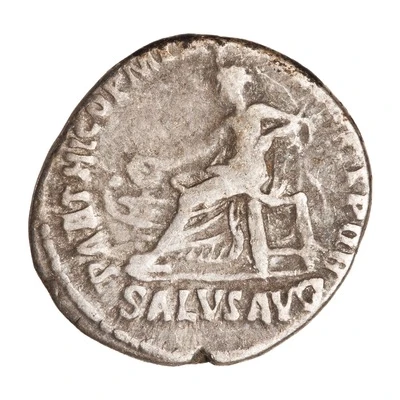 Denarius - Trajan PARTHICO P M TR P COS VI P P S P Q R SALVS AVG; Salus back