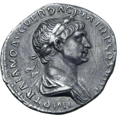 Denarius - Trajan S P Q R OPTIMO PRINCIPI FORT RED; Fortuna front