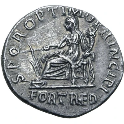 Denarius - Trajan S P Q R OPTIMO PRINCIPI FORT RED; Fortuna back