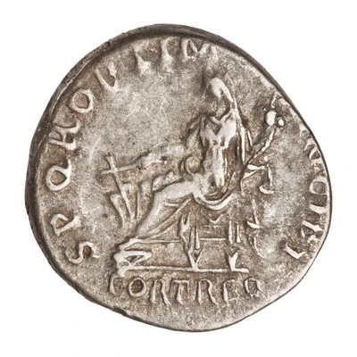 Denarius - Trajan S P Q R OPTIMO PRINCIPI FORT RED; Fortuna back