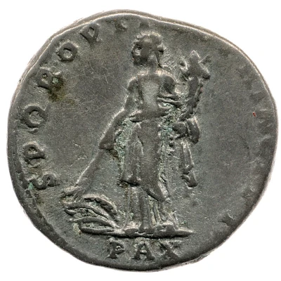 Denarius - Trajan S P Q R OPTIMO PRINCIPI PAX; Pax back