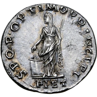 Denarius - Trajan S P Q R OPTIMO PRINCIPI PIET; Pietas back