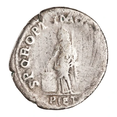 Denarius - Trajan S P Q R OPTIMO PRINCIPI PIET; Pietas back