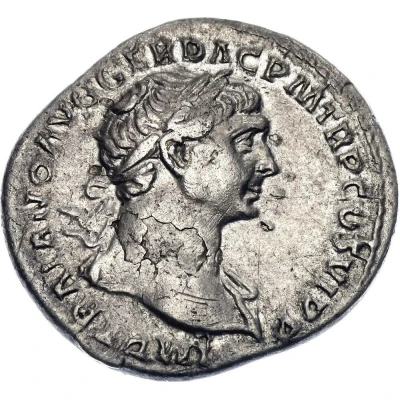 Denarius - Trajan S P Q R OPTIMO PRINCIPI VESTA; Vesta front