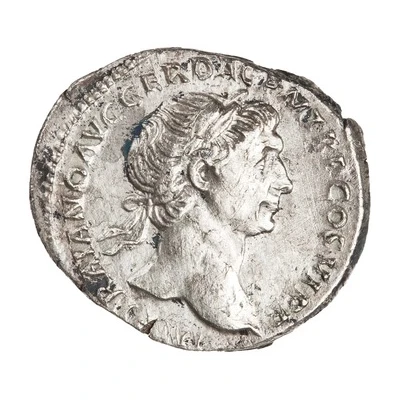 Denarius - Trajan S P Q R OPTIMO PRINCIPI VESTA; Vesta front