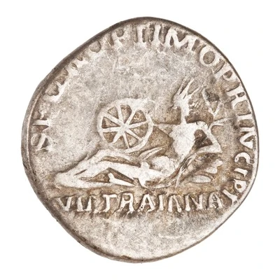 Denarius - Trajan S P Q R OPTIMO PRINCIPI VIA TRAIANA; Via Trajana back