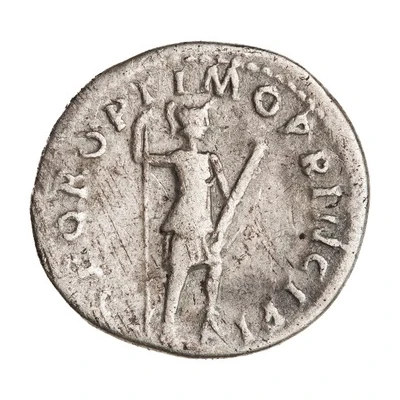 Denarius - Trajan S P Q R OPTIMO PRINCIPI; Virtus back