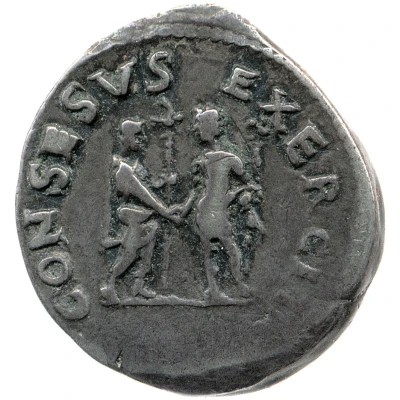 Denarius - Vespasian CONSENSVS EXERCIT back