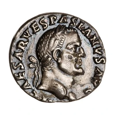 Denarius - Vespasian COS ITER TR POT; Neptune front