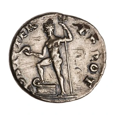 Denarius - Vespasian COS ITER TR POT; Neptune back