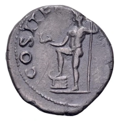 Denarius - Vespasian COS ITER TR POT; Neptune back