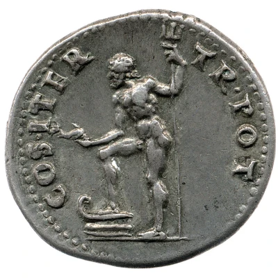Denarius - Vespasian COS ITER TR POT; Neptune back