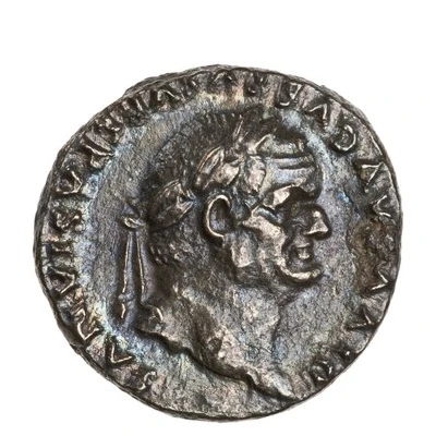 Denarius - Vespasian EX S C; Victory front