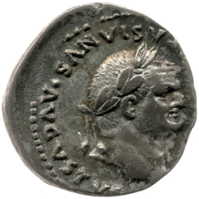 Denarius - Vespasian EX S C; Victory front